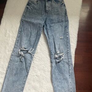 Garage ripped blue vintage straight jeans